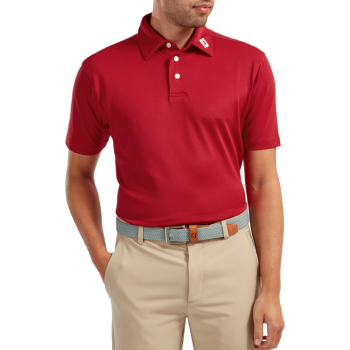 Polo Piqué Solid Red Homme