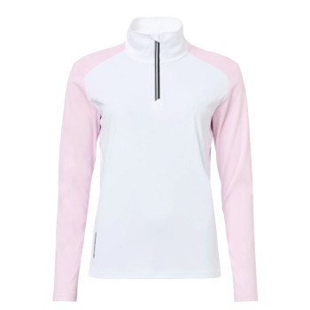 Polo Manches Longues Cypress Longsleeve White/Begonia Femme