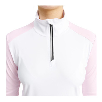 Polo Manches Longues Cypress Longsleeve White/Begonia Femme