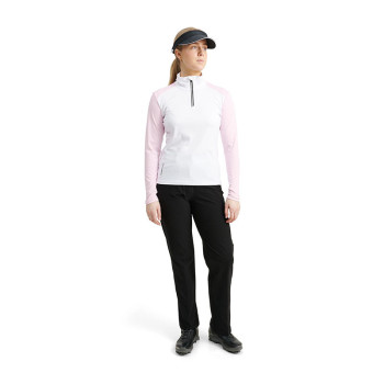 Polo Manches Longues Cypress Longsleeve White/Begonia Femme