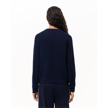 Pull Relaxed Fit Laine Cardée Point Mousse Bleu Nuit Femme
