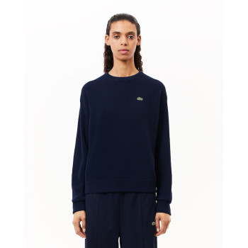 Pull Relaxed Fit Laine Cardée Point Mousse Bleu Nuit Femme