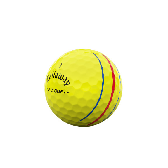 12 Balles de golf ERC Soft Yellow Triple Track