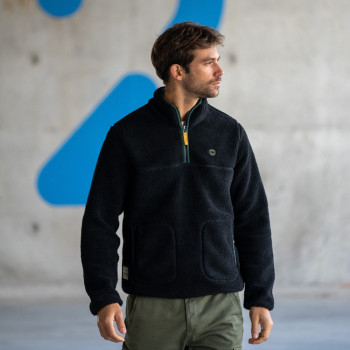 Polaire Zip Sherpa Ebène Homme