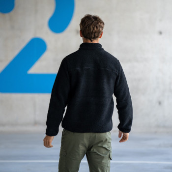 Polaire Zip Sherpa Ebène Homme