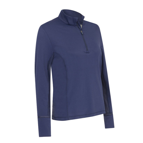 Pull 1/4 Zip Colourblock Peacoat Femme