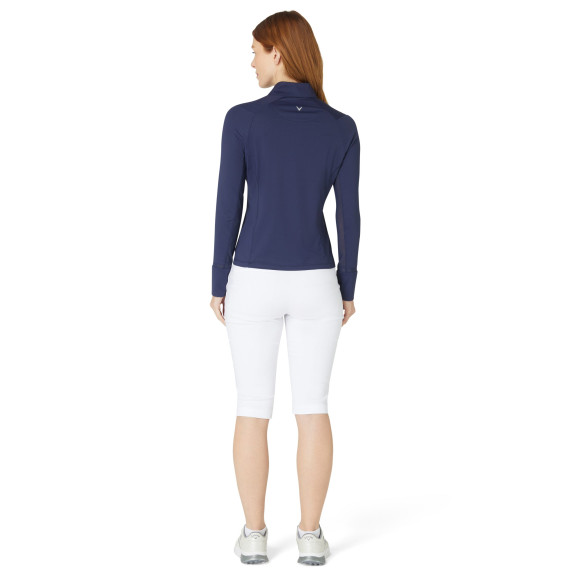 Pull 1/4 Zip Colourblock Peacoat Femme