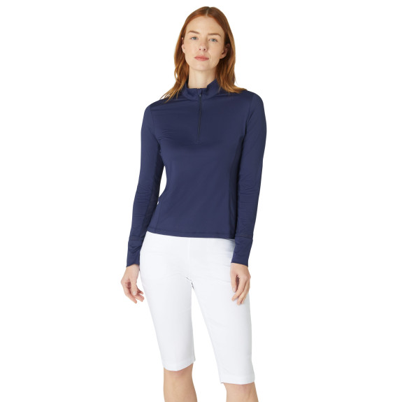 Pull 1/4 Zip Colourblock Peacoat Femme