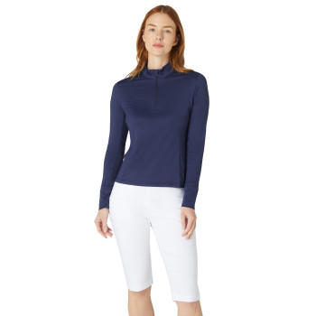 Pull 1/4 Zip Colourblock Peacoat Femme