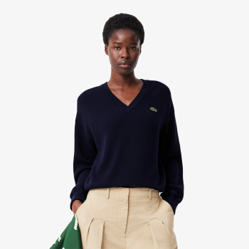 Pull Col V Bleu Nuit Femme