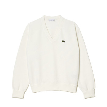 Pull Col V Blanc Femme