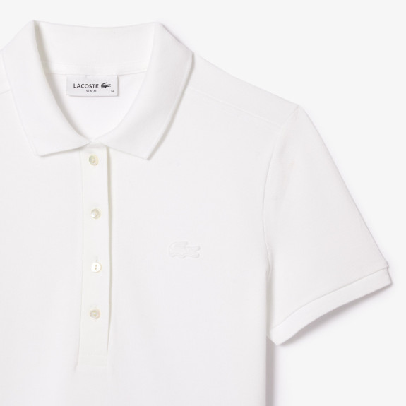 Polo Mini Piqué Stretch L.12.D White Femme