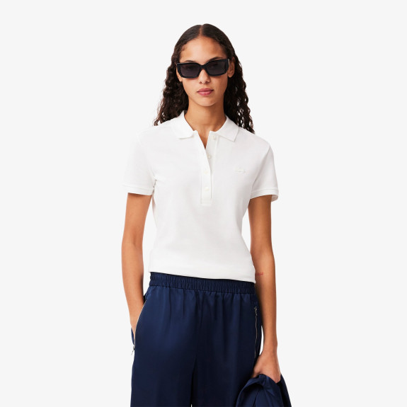 Polo Mini Piqué Stretch L.12.D White Femme