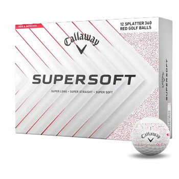 12 Balles de golf Supersoft Splatter 360 Red