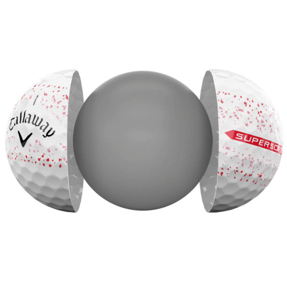 12 Balles de golf Supersoft Splatter 360 Red