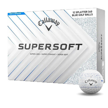 12 Balles de golf Supersoft Splatter 360 Blue