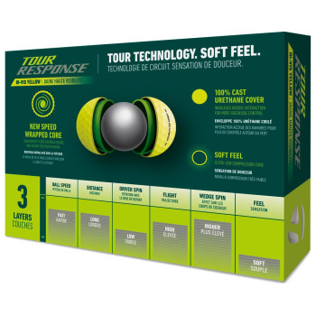 12 Balles de Golf Tour Response Yellow