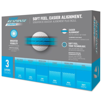 12 Balles de golf Tour Response Neon Stripe Blue