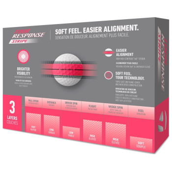 12 Balles de golf Tour Response Neon Stripe Pink