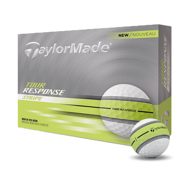 12 Balles de golf Tour Response Neon Stripe Yellow