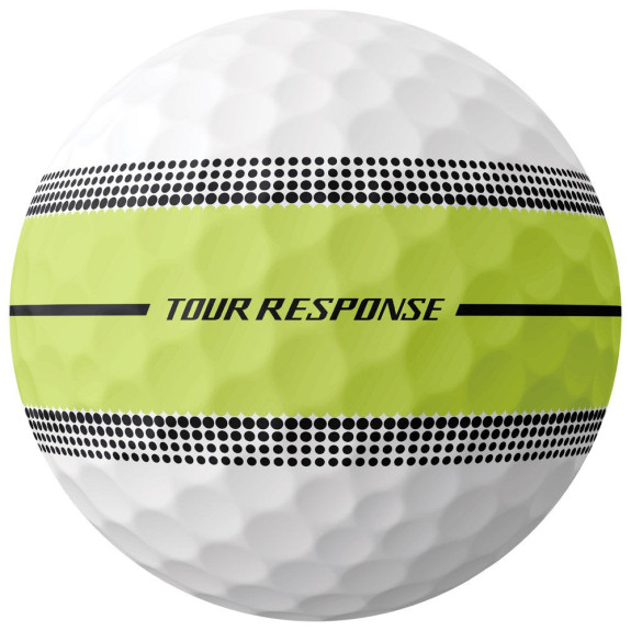 12 Balles de golf Tour Response Neon Stripe Yellow