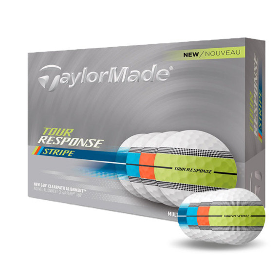 12 Balles de golf Tour Response Neon Stripe Multi