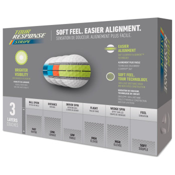 12 Balles de golf Tour Response Neon Stripe Multi