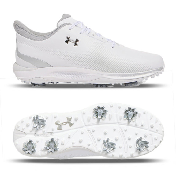 UA Drive Fade White Metallic Silver Homme