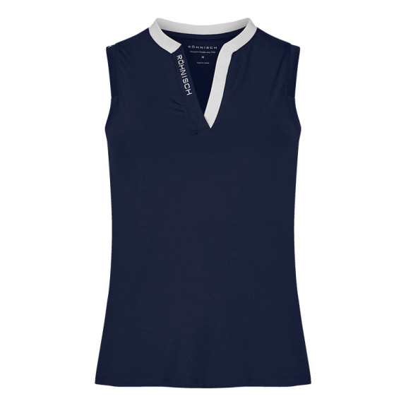 Polo Sans Manches Abby Navy White Femme