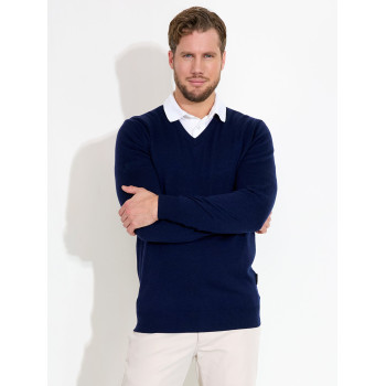 Pull Col V Liffin Navy Homme