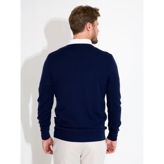 Pull Col V Liffin Navy Homme