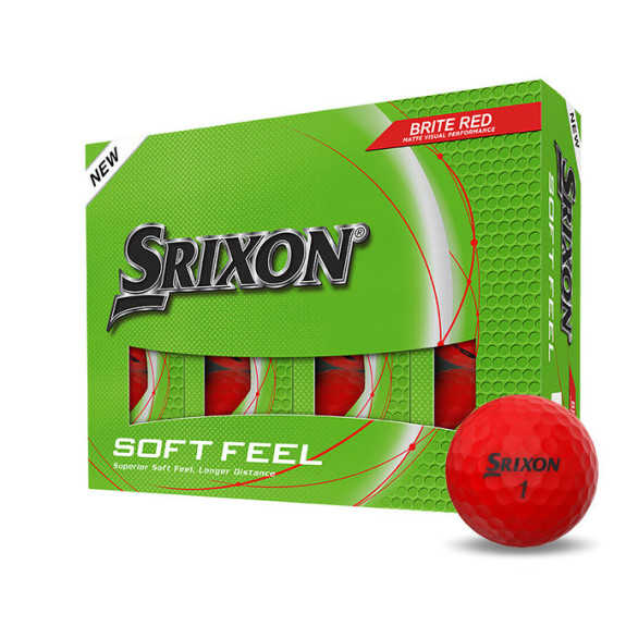 12 Balles de golf Soft Feel Brite Rouge