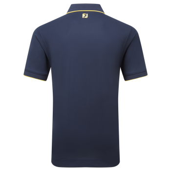 Polo Piqué Uni avec rayure sur le col Homme Marine 2