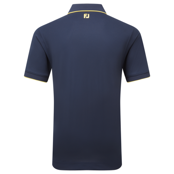 Polo Piqué Uni avec rayure sur le col Homme Marine