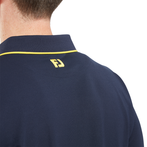 Polo Piqué Uni avec rayure sur le col Homme Marine