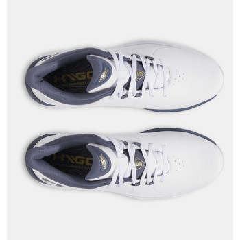 UA Drive Pro Wide White Metallic Gold Homme 2