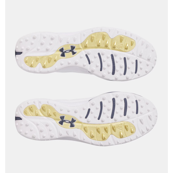 UA Drive Pro Wide White Metallic Gold Homme