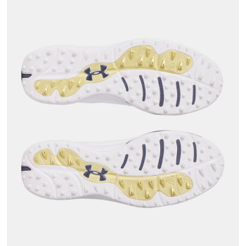 UA Drive Pro Wide White Metallic Gold Homme