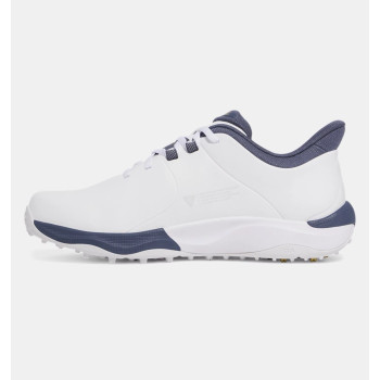 UA Drive Pro Wide White Metallic Gold Homme