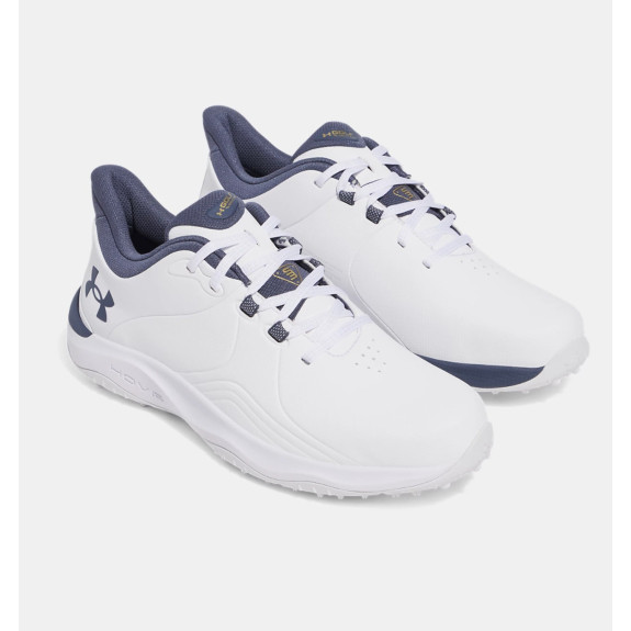 UA Drive Pro Wide White Metallic Gold Homme