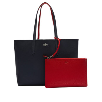 Sac Cabas Anna Réversible avec Pochette Marine/Rouge
