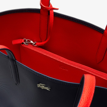 Sac Cabas Anna Réversible avec Pochette Marine/Rouge