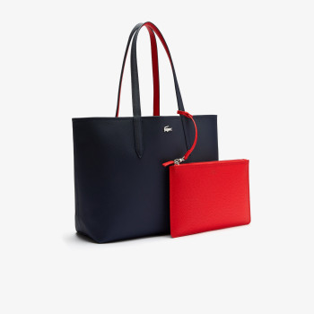 Sac Cabas Anna Réversible avec Pochette Marine/Rouge