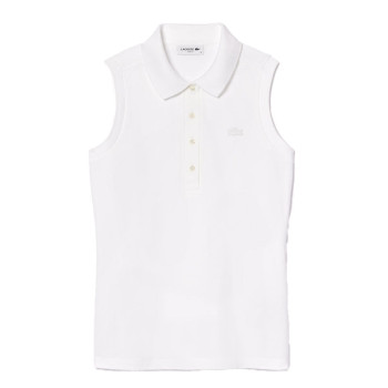 Polo Slim Sans Manches White Femme