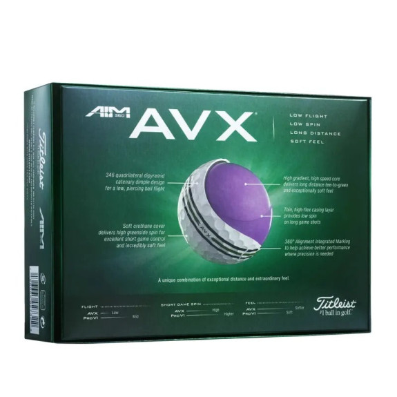 12 Balles de golf AVX 4 White AIM 360