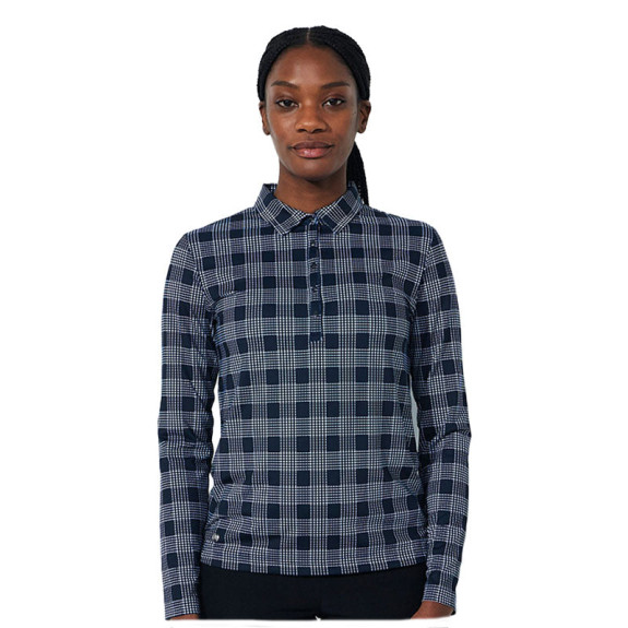 Polo Checked Navy Femme