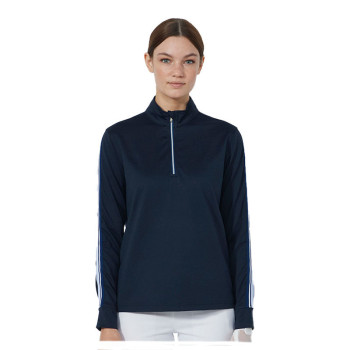 Midlayer 1/4 Zip Peach Navy Femme