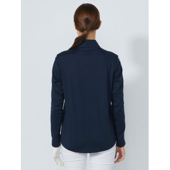 Midlayer 1/4 Zip Peach Navy Femme 2