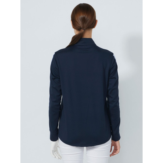 Midlayer 1/4 Zip Peach Navy Femme