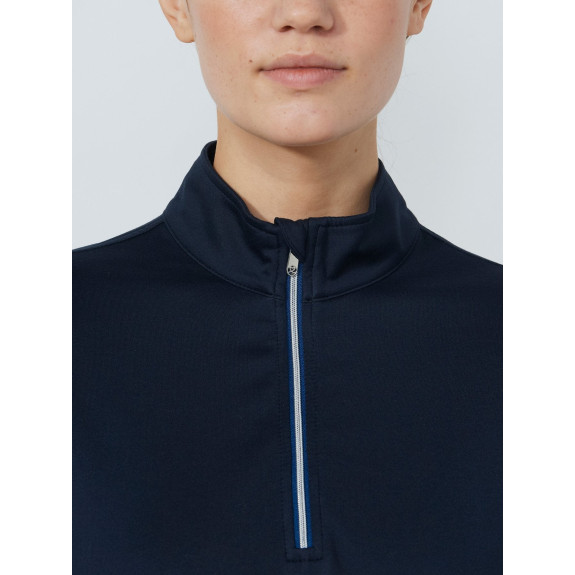 Midlayer 1/4 Zip Peach Navy Femme